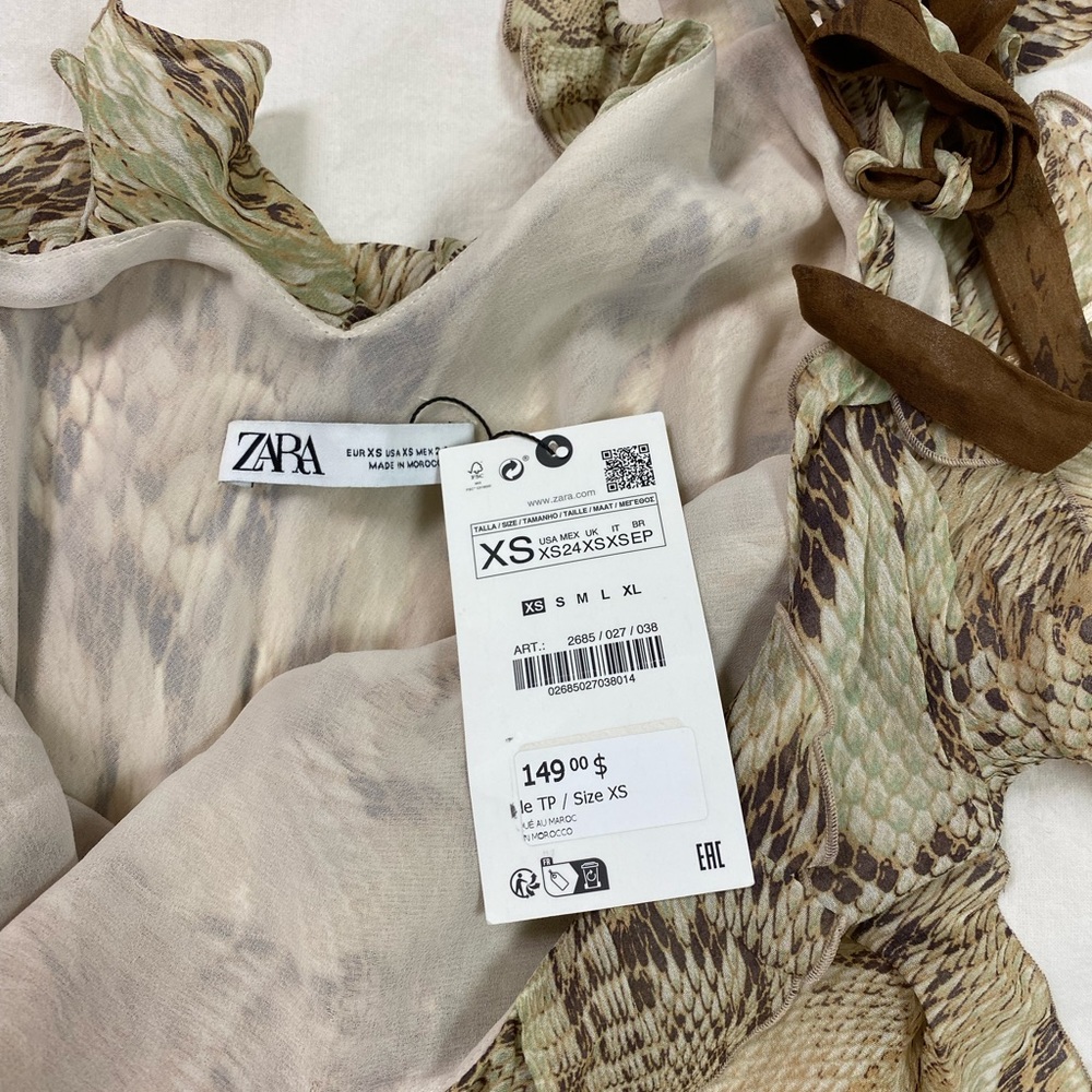 zara animal print midi dress xs - Picture 5 of 5